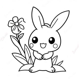 Schattige Mimikyu Met Bloemen Kleurplaat 66581-54982