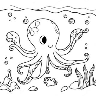 Kleurrijke Octopus Onderwater Scene Kleurplaat 66591-54989