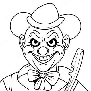 Griezelige Gangster Clown Met Een Mes Kleurplaat 66601-54999