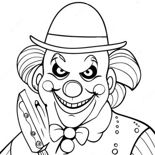 Griezelige Gangster Clown Met Een Mes Kleurplaat 66601-55000