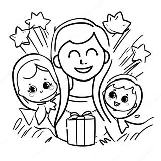 Super Mama Met Kinderen Kleurplaat 66631-55025