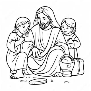 Kleurplaat Van Jezus Christus Met Kinderen 66891-55232