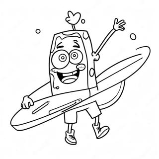 Chill Spongebob Met Een Surfplank Kleurplaat 66982-55291