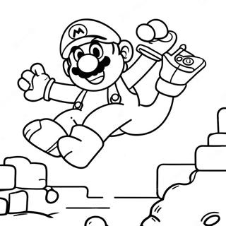 Kleurplaat Van Super Mario Die Over Goombas Springt 67383-55597