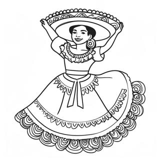 Kleurplaat Van Een Folklorico Danser 67452-55656