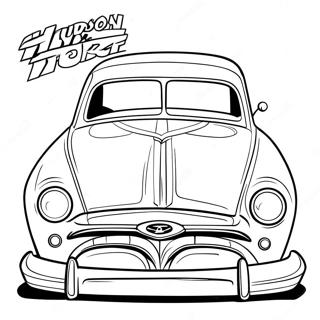 Hudson Hornet Cartoon Stijl Kleurplaat 67743-55875