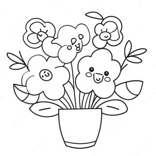 Kawaii Bloemenboeket Kleurplaat 67912-56019