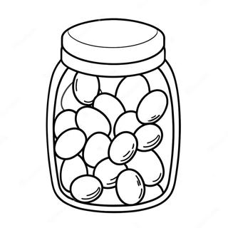 Kleurige Jelly Beans In Een Pot Kleurplaat 68143-56214