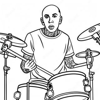 Travis Barker Drummen Kleurplaat 68183-56237