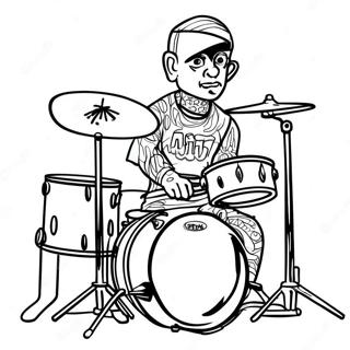 Travis Barker Drummen Kleurplaat 68183-56239