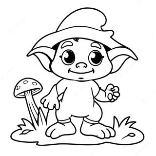 Schattige Goblin Met Paddenstoelen Kleurplaat 68313-56334