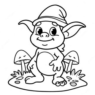 Schattige Goblin Met Paddenstoelen Kleurplaat 68313-56335