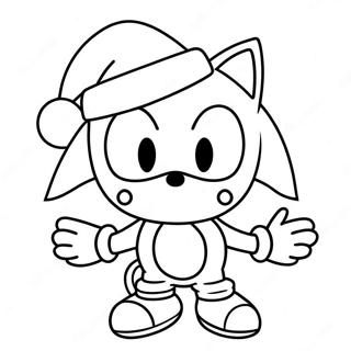 Sonic De Egel Met Kerstmuts Kleurplaat 6855-5575