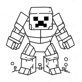 Minecraft Sneeuw Golem Kleurplaat 68823-56735