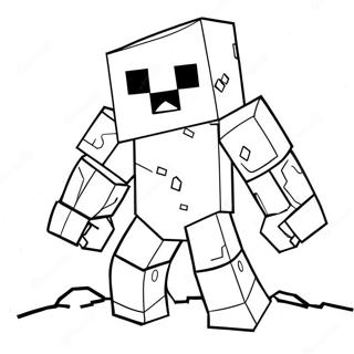 Schattige Minecraft Sneeuw Golem Kleurplaat 68824-56737