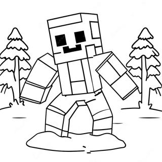 Schattige Minecraft Sneeuw Golem Kleurplaat 68824-56738