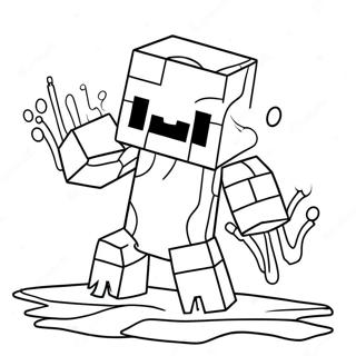 Schattige Minecraft Sneeuw Golem Kleurplaat 68824-56739