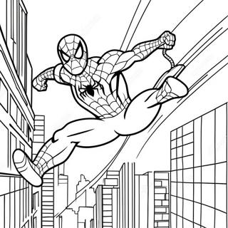 Spiderman Slingeren Door De Stad Kleurplaat 68874-56788