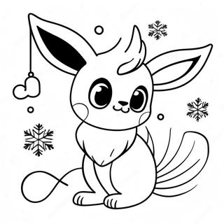 Eevee Met Sneeuwvlokken Kleurplaat 68964-56849