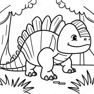 Kleurige Dimetrodon In Een Bos Kleurplaat 69024-56896