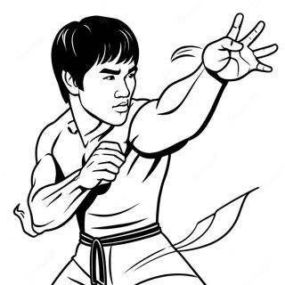 Bruce Lee Actie Pose Kleurplaat 69333-57143