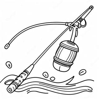 Kleurrijke Vishengel Met Aas Kleurplaat 69454-57239