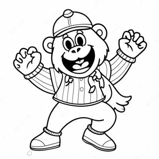 Grappige Phillies Mascotte Dansen Kleurplaat 69544-57289