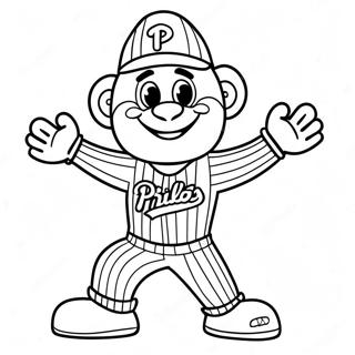 Grappige Phillies Mascotte Dansen Kleurplaat 69544-57290