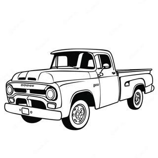 Kleurplaat Van De Klassieke Dodge Truck 69764-57465