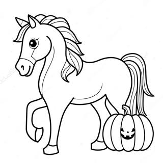 Halloween Paard Kleurplaat 69843-57526