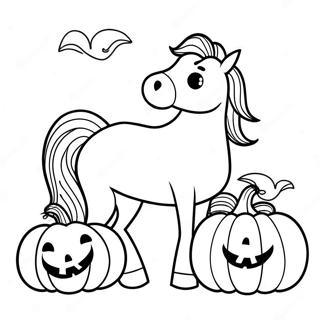 Spooky Paard Met Pompoen Kleurplaat 69844-57530