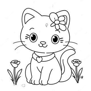 Schattige Charmmy Kitty Met Bloemen Kleurplaat 69884-57566