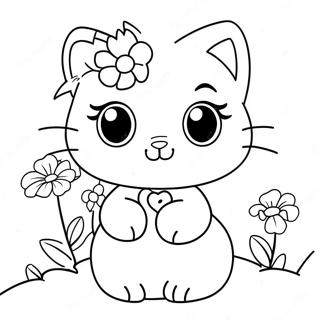 Schattige Charmmy Kitty Met Bloemen Kleurplaat 69884-57567