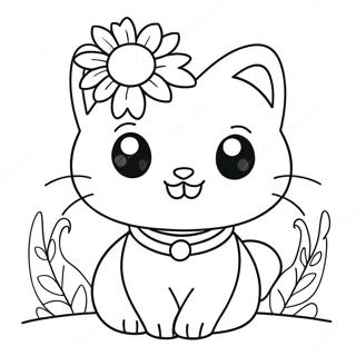 Schattige Charmmy Kitty Met Bloemen Kleurplaat 69884-57791