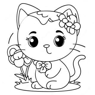 Schattige Charmmy Kitty Met Bloemen Kleurplaat 69884 57792