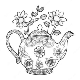 Grappige Theepot Met Bloemen Kleurplaat 69914 57824