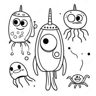 Schattige Plankton Figuren Kleurplaat 70014-57900