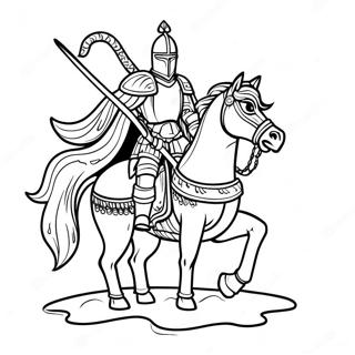 Verschrikkelijke Zwarte Ridder Op Paard Kleurplaat 70024-57908
