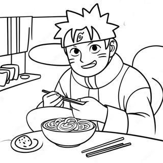 Naruto Geniet Van Heerlijke Ramen Kleurplaat 70124-57992