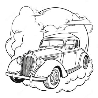 Smokey In De Klassieke Auto Kleurplaat 70344-58158