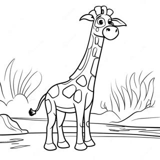 Melman De Giraffe In Actie Kleurplaat 70864-58574