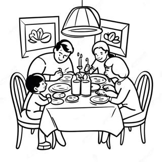 Gezellige Familie Diner Scene Kleurplaat 71024-58706