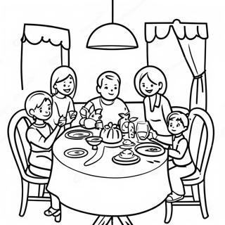 Gezellige Familie Diner Scene Kleurplaat 71024-58707