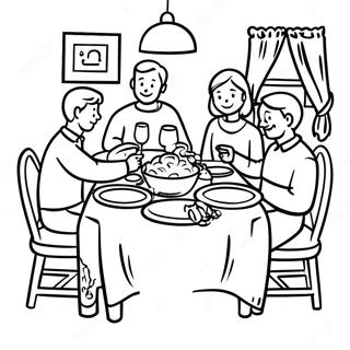 Gezellige Familie Diner Scene Kleurplaat 71024-58708