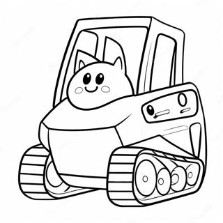 Schattige Skid Steer Met Cartoon Gezicht Kleurplaat 7105-5781