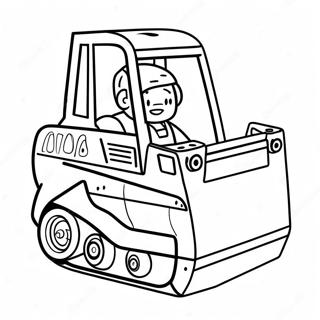 Schattige Skid Steer Met Cartoon Gezicht Kleurplaat 7105-5782