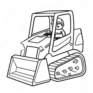 Schattige Skid Steer Met Cartoon Gezicht Kleurplaat 7105-5783