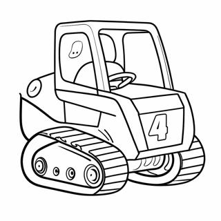 Schattige Skid Steer Met Cartoon Gezicht Kleurplaat 7105-5784