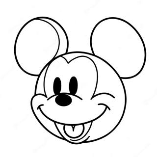 Blije Mickey Mouse Gezicht Kleurplaat 71204-58865