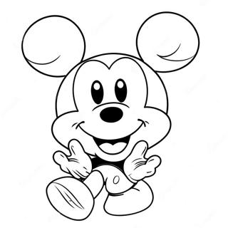 Blije Mickey Mouse Gezicht Kleurplaat 71204-58866